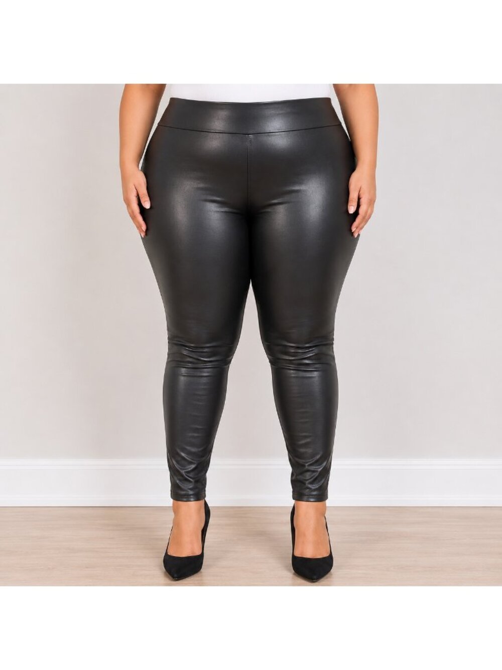 Reitmans Black Faux Leather Leggings - 20 Petite
